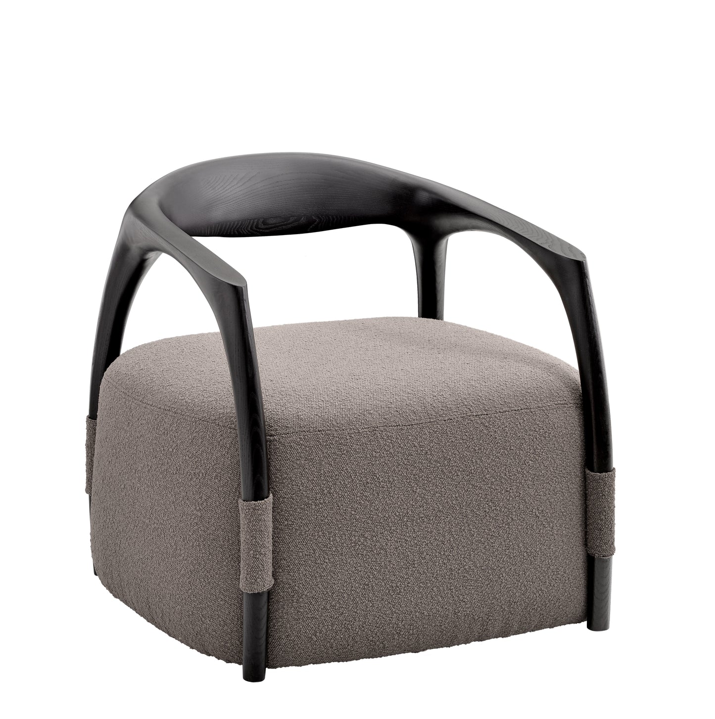 Minimalist Zen Accent Chair - Black & Taupe color