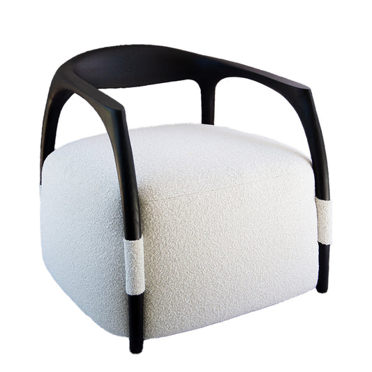 Minimalist Zen Accent Chair - Black & White color
