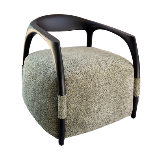 Minimalist Zen Accent Chair - Black & Green color