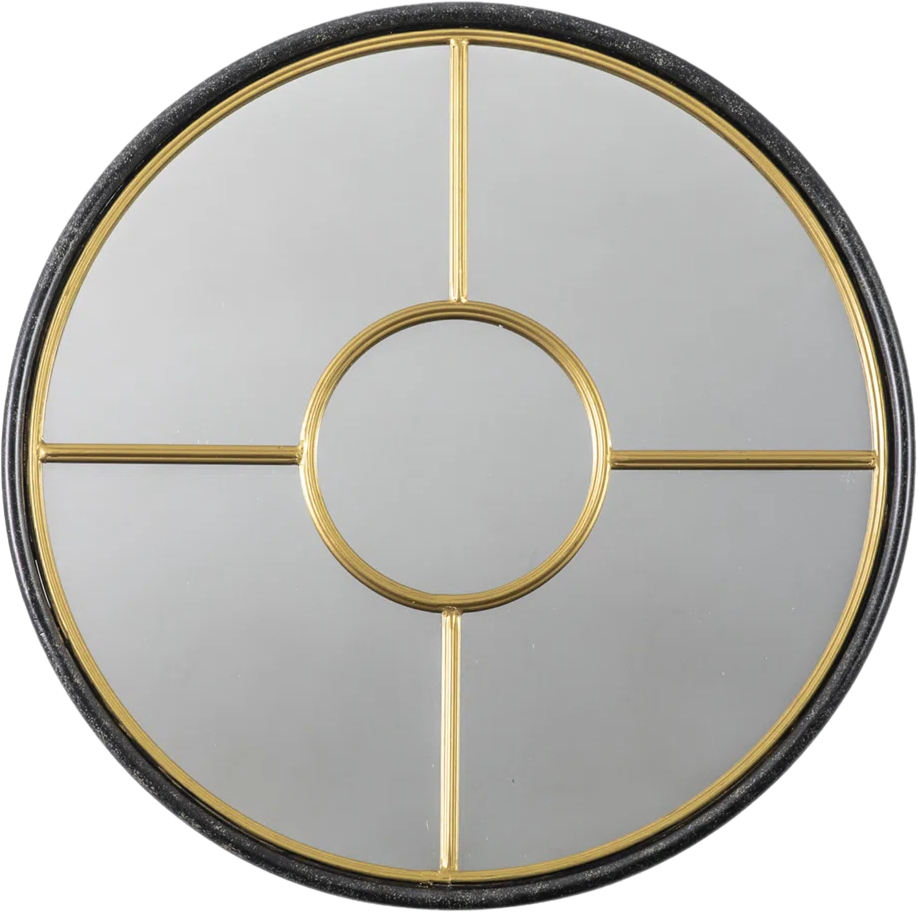 Round black wall mirror