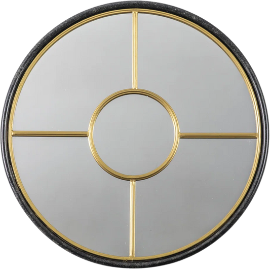 Round black wall mirror